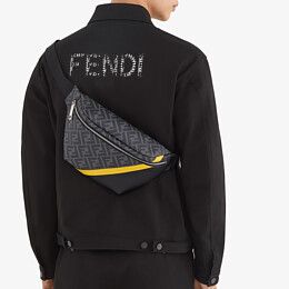Fendi_그레이 컬러의 패브릭 벨트 백