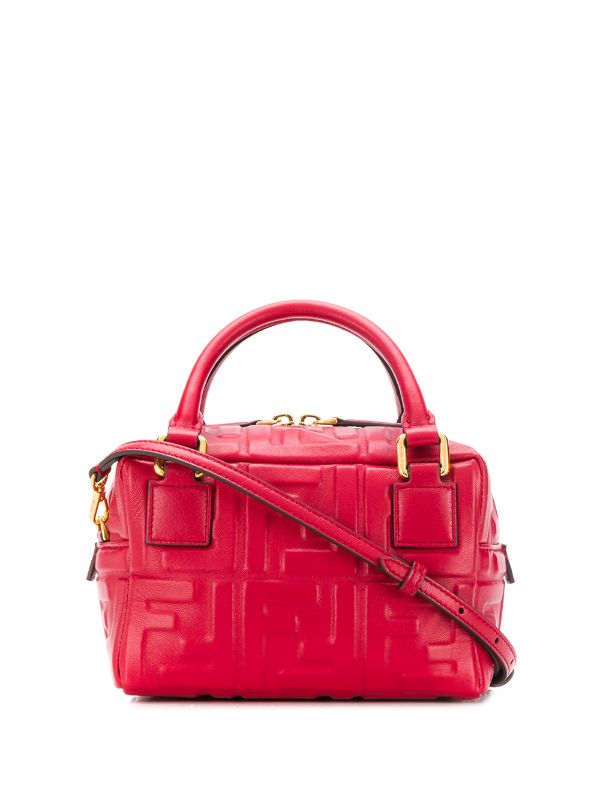 Fendi_레드 컬러의 가죽 보스턴 백