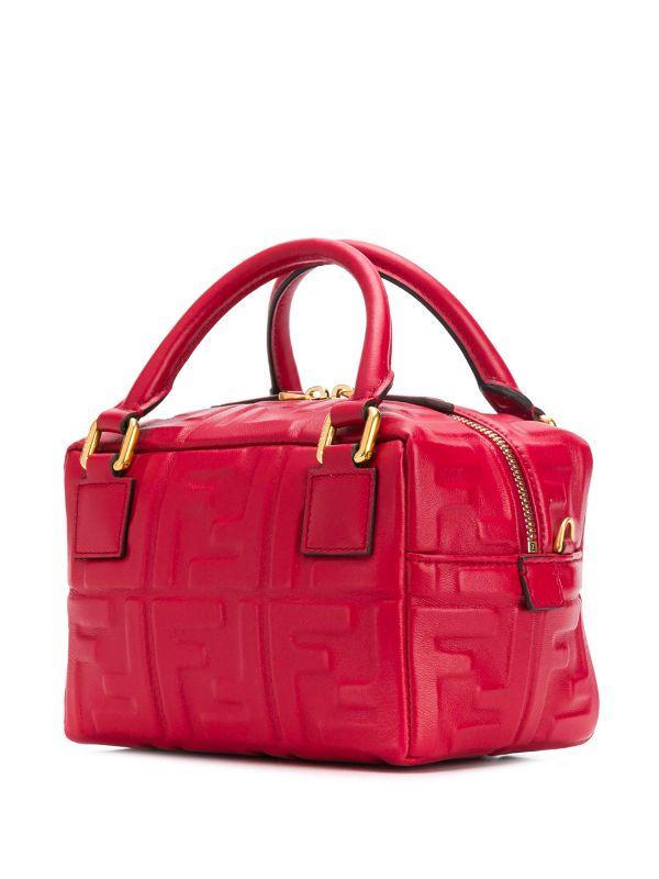 Fendi_레드 컬러의 가죽 보스턴 백
