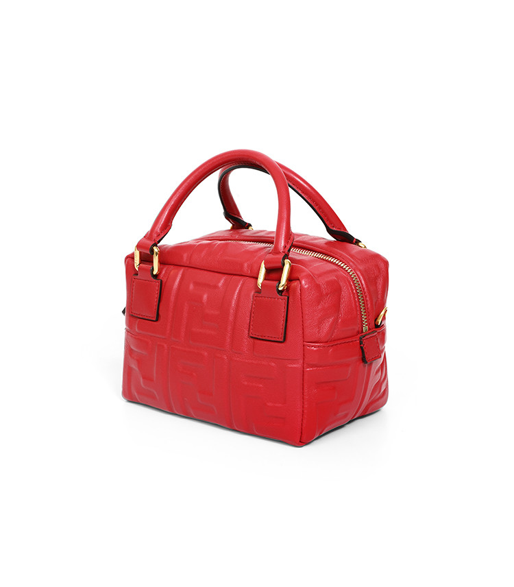 Fendi_레드 컬러의 가죽 보스턴 백