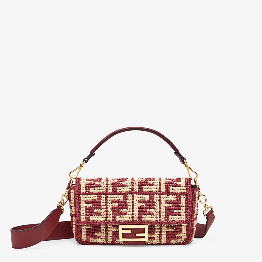 Fendi_버건디 라피아 FF 백