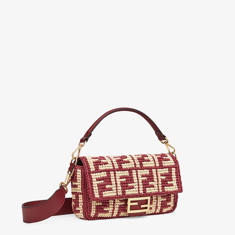 Fendi_버건디 라피아 FF 백