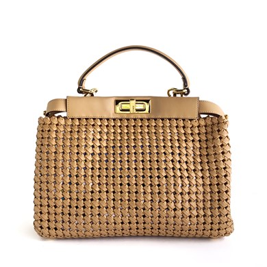Fendi_베이지 가죽 인터레이스 가방