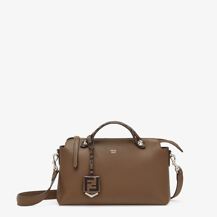 Fendi_브라운 가죽 보스턴 백