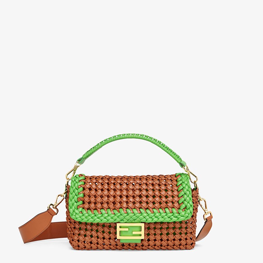 Fendi_브라운 가죽 인터레이스 가방