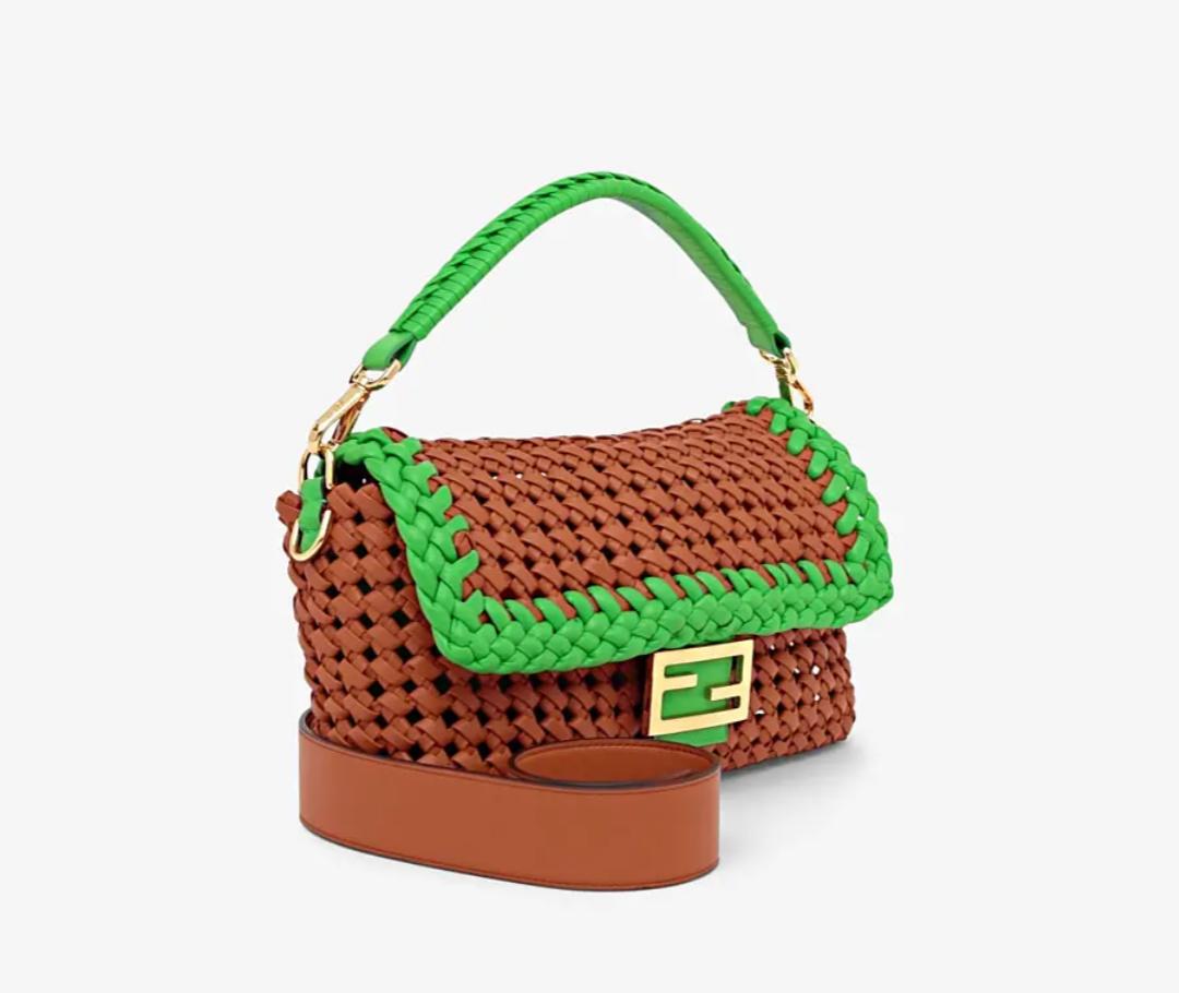Fendi_브라운 가죽 인터레이스 가방 thumbnail