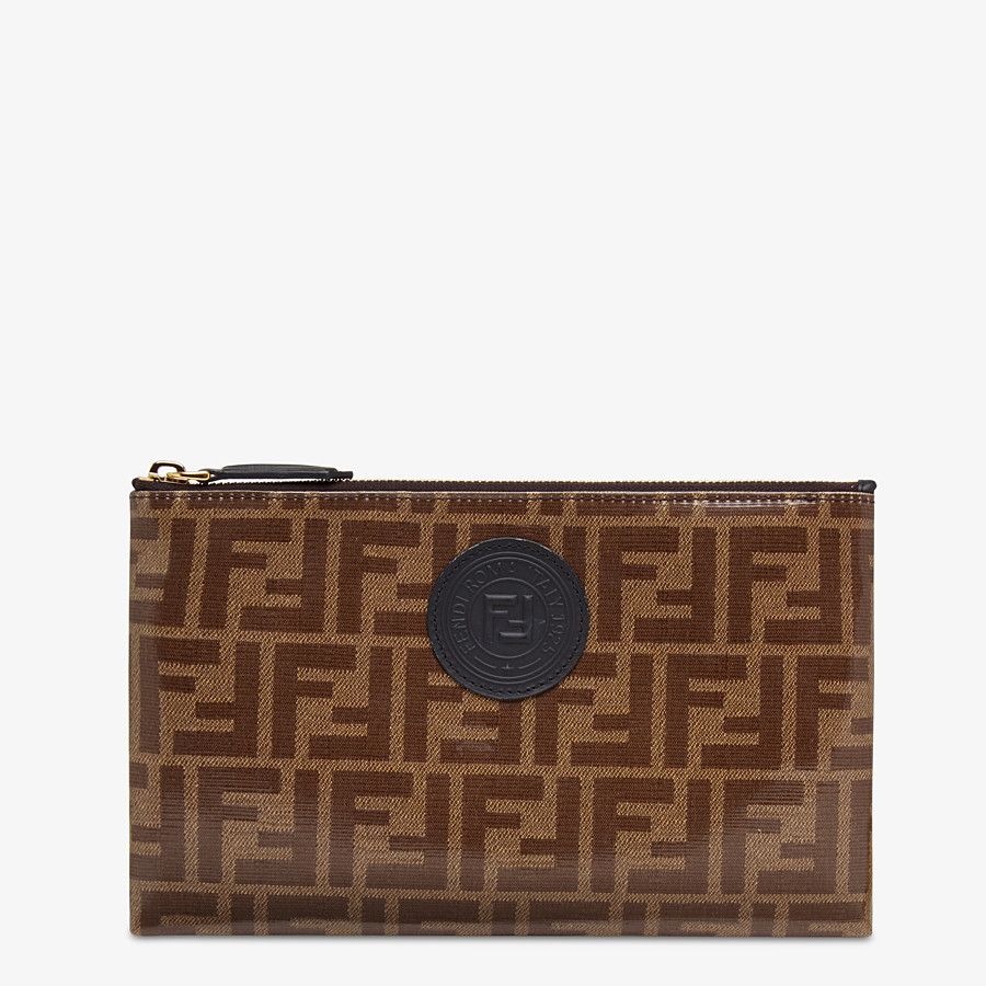 Fendi_브라운 패브릭 파우치