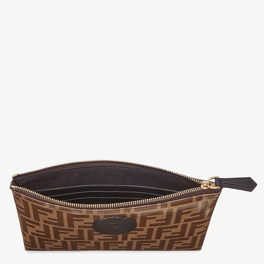 Fendi_브라운 패브릭 파우치