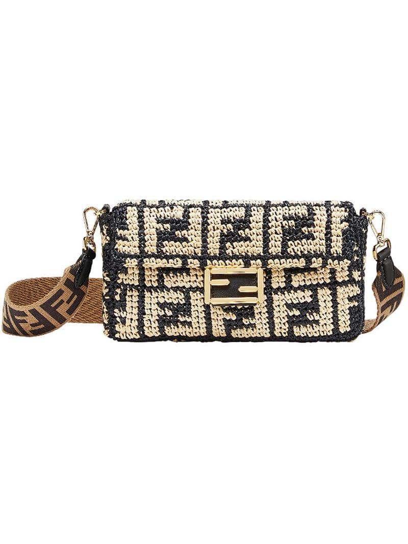 Fendi_블랙 FF 라피아 백 thumbnail