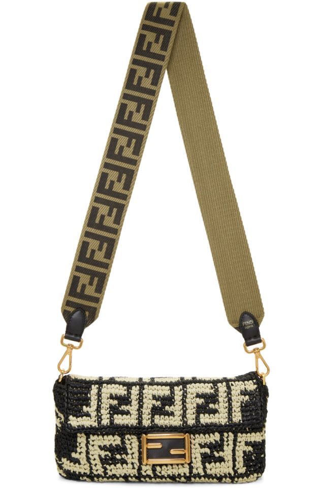 Fendi_블랙 FF 라피아 백 thumbnail