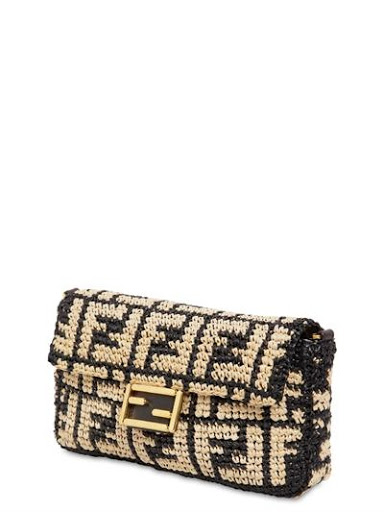 Fendi_블랙 FF 라피아 백 thumbnail