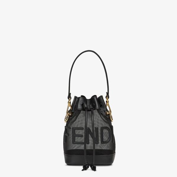 Fendi_블랙 가죽 메쉬 미니 백