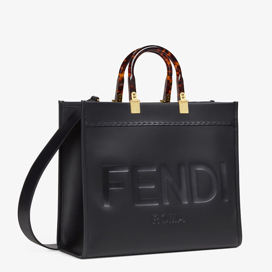 Fendi_블랙 가죽 쇼퍼