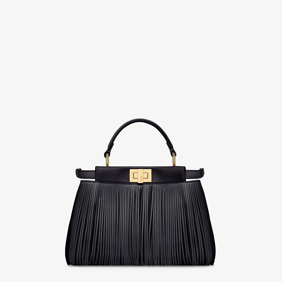 Fendi_블랙 가죽 프린지 백