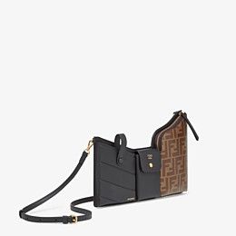 Fendi_블랙 컬러의 가죽 메신저 백