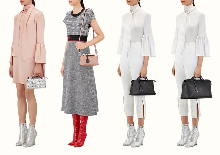 Fendi_블랙 컬러의 가죽 보스턴 백