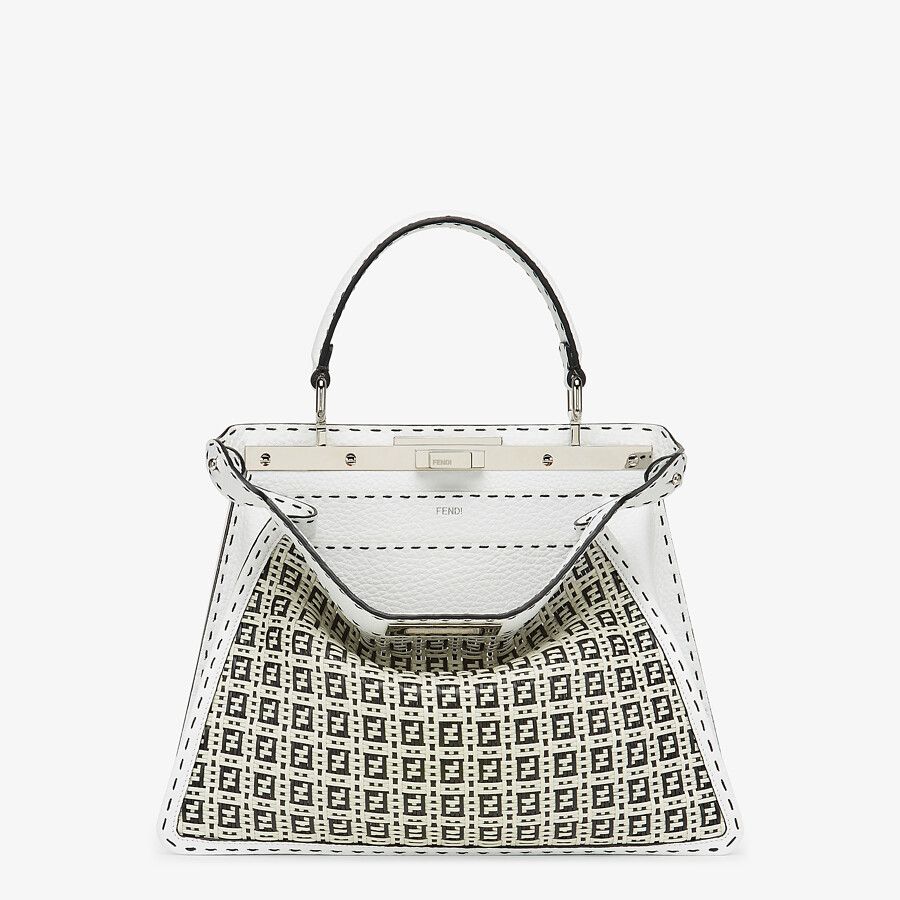 Fendi_블랙과 화이트 브레이드 가죽 백