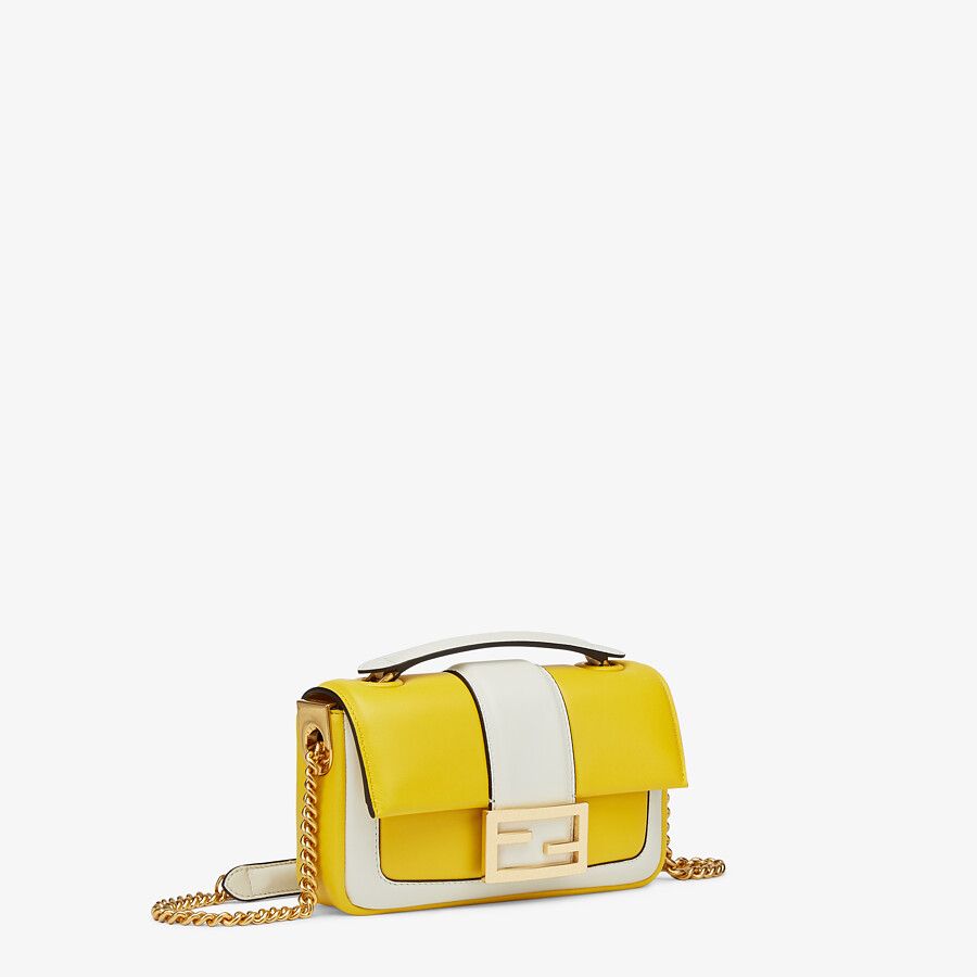 Fendi_옐로우 및 화이트 나파 가죽 백