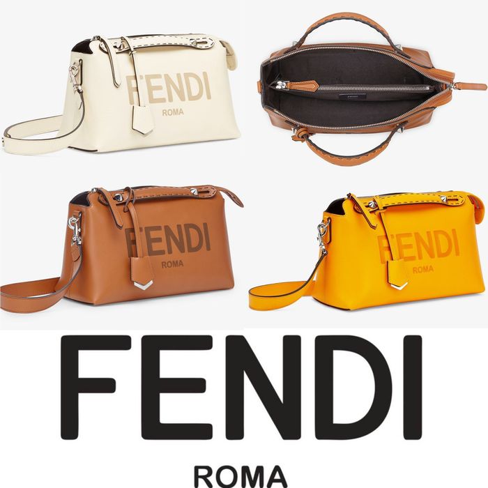 Fendi_오렌지 가죽 보스턴 백