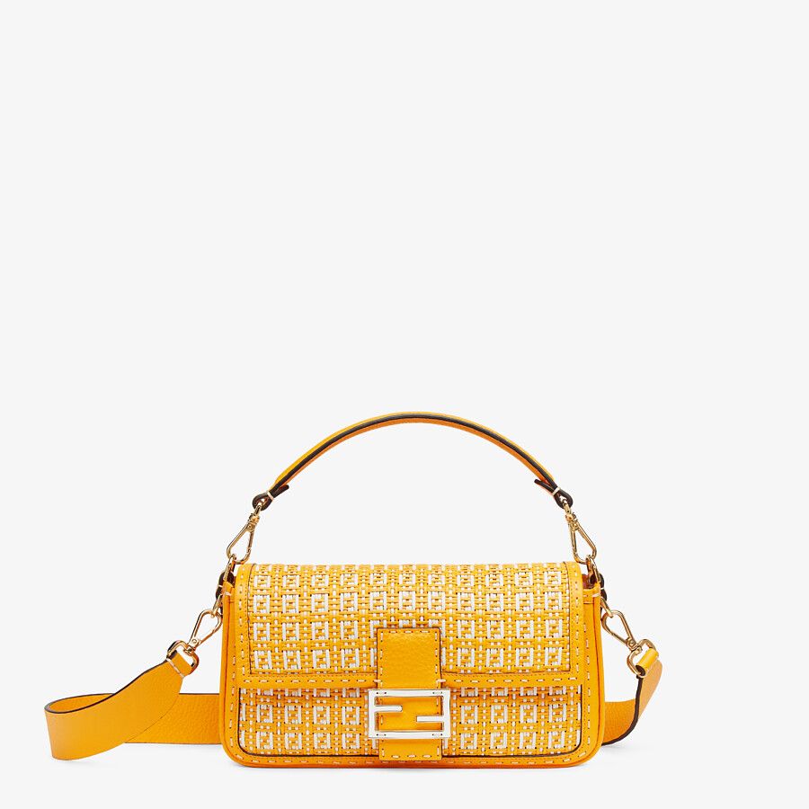 Fendi_오렌지와 화이트 브레이드 가죽 백