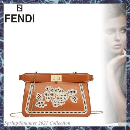 Fendi_자수 브라운 가죽 백 thumbnail