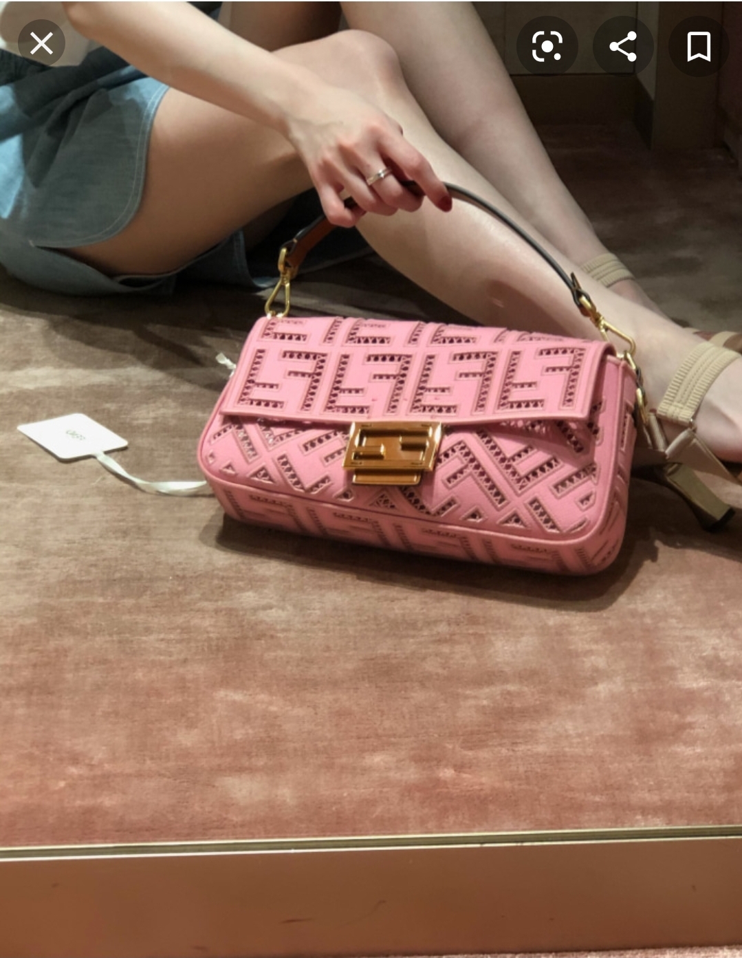 Fendi_핑크 자수 캔버스 백 thumbnail