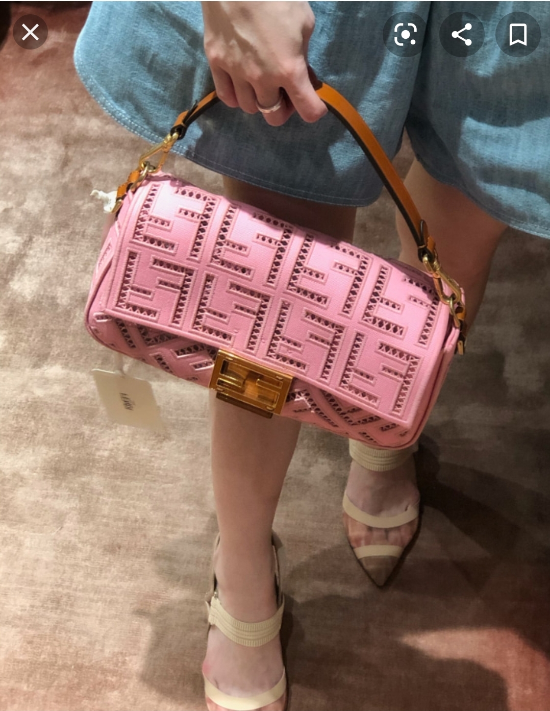 Fendi_핑크 자수 캔버스 백 thumbnail