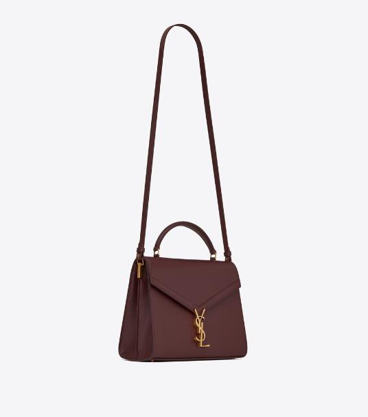 SaintLaurent_cassandra mini top handle bag in canvas and smooth leather thumbnail