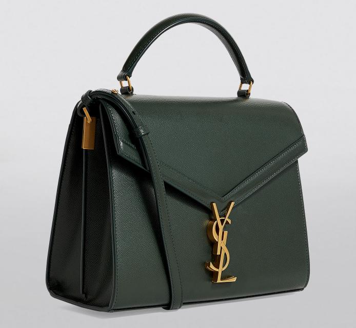 SaintLaurent_cassandra mini top handle bag in canvas and smooth leather