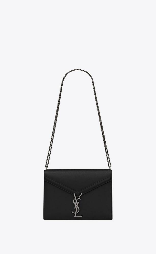 SaintLaurent_cassandra monogram clasp bag in grain de poudre embossed leather