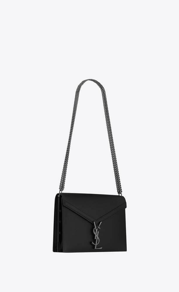 SaintLaurent_cassandra monogram clasp bag in grain de poudre embossed leather thumbnail