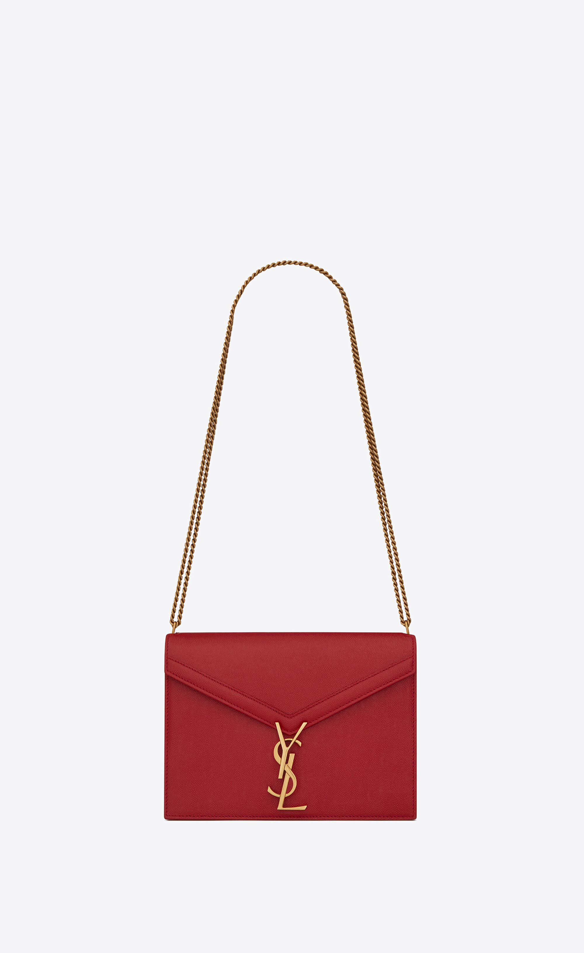 SaintLaurent_cassandra monogram clasp bag in grain de poudre embossed leather