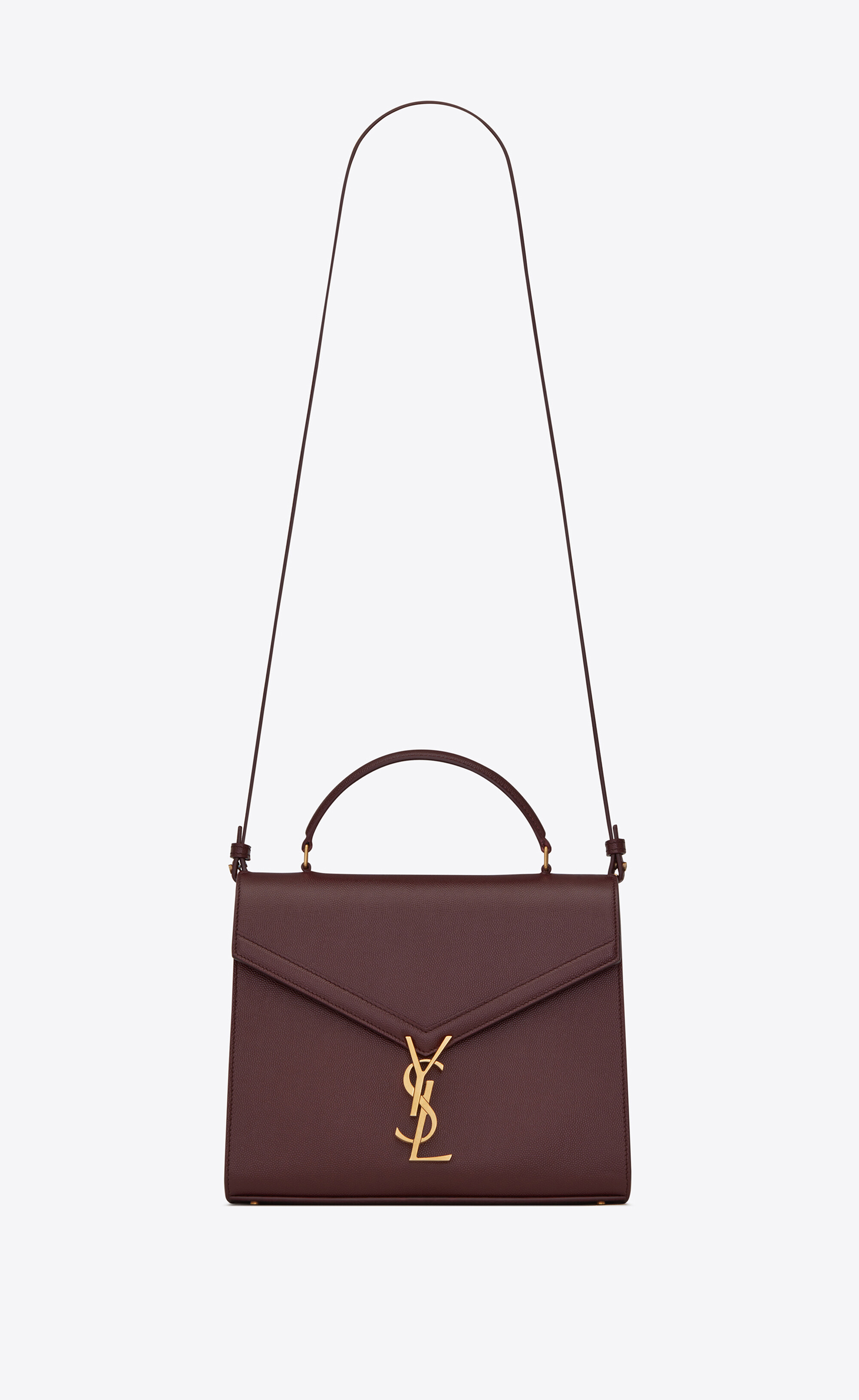 SaintLaurent_cassandra top handle medium bag in grain de poudre embossed leather