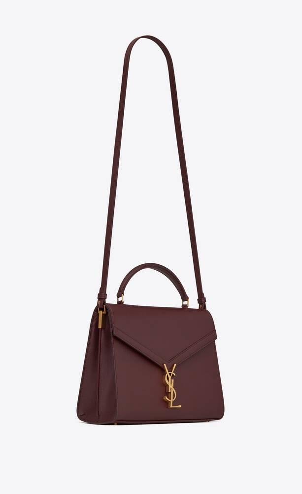 SaintLaurent_cassandra top handle medium bag in grain de poudre embossed leather
