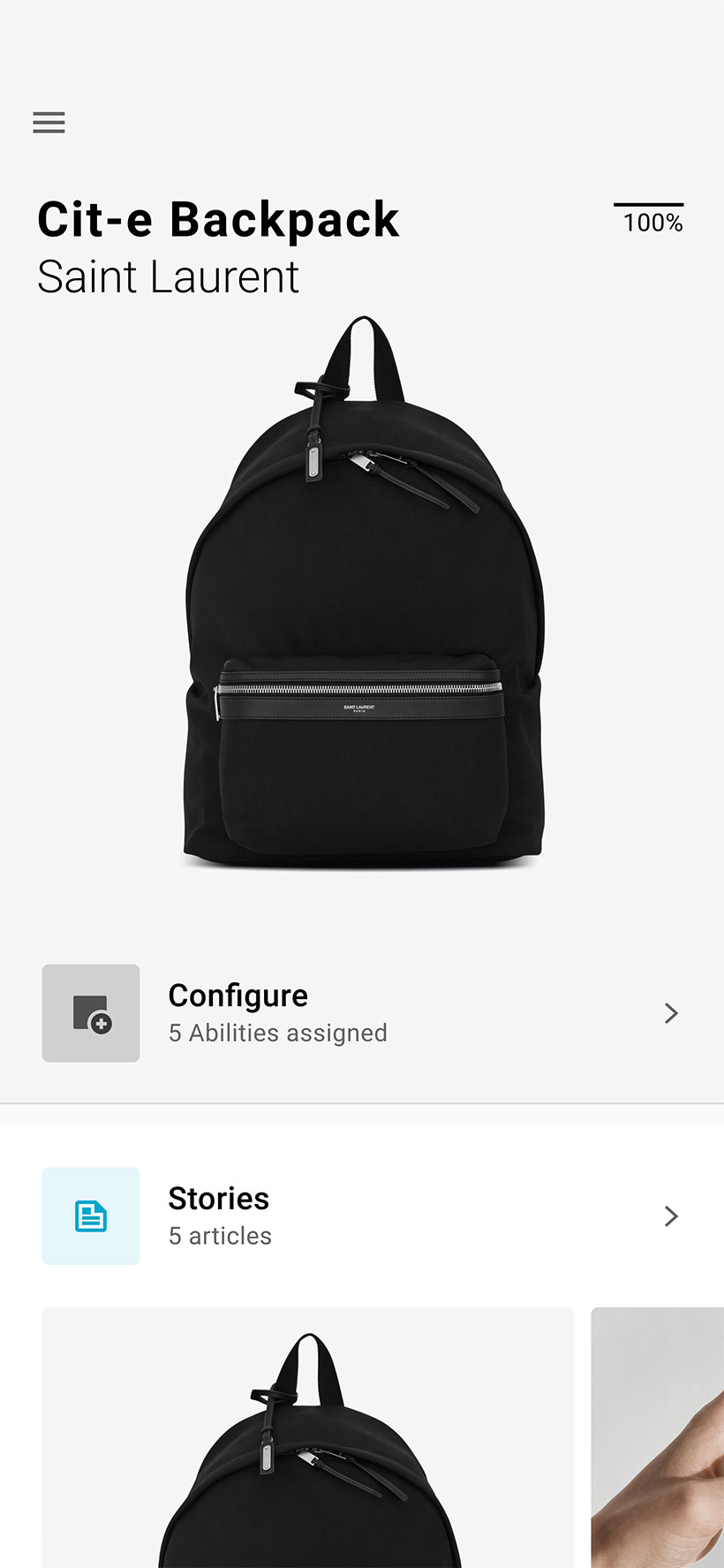 SaintLaurent_cit-e backpack in canvas with jacquard by google