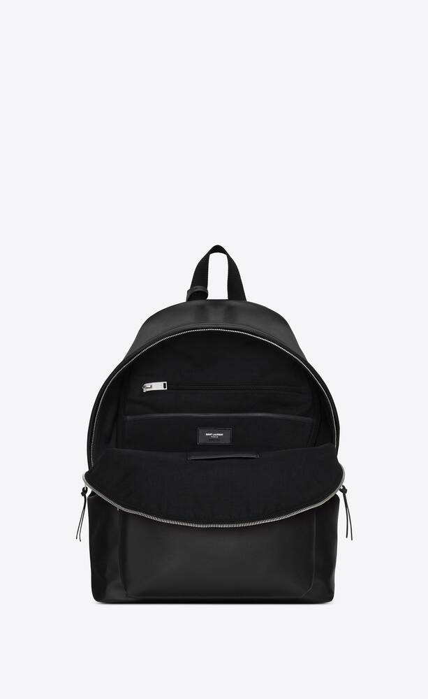 SaintLaurent_city backpack in shiny textured canvas