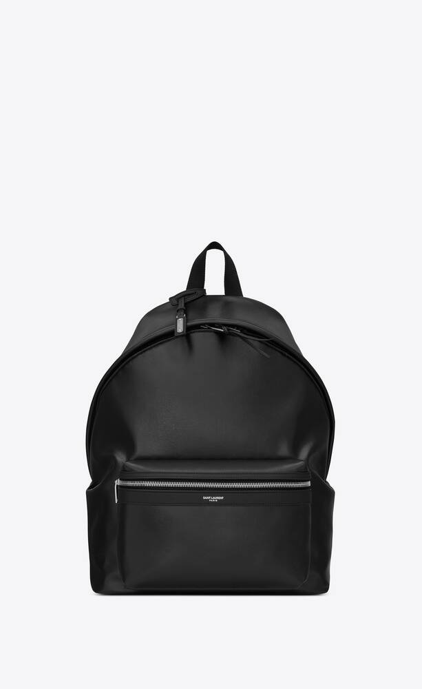 SaintLaurent_city backpack in shiny textured canvas