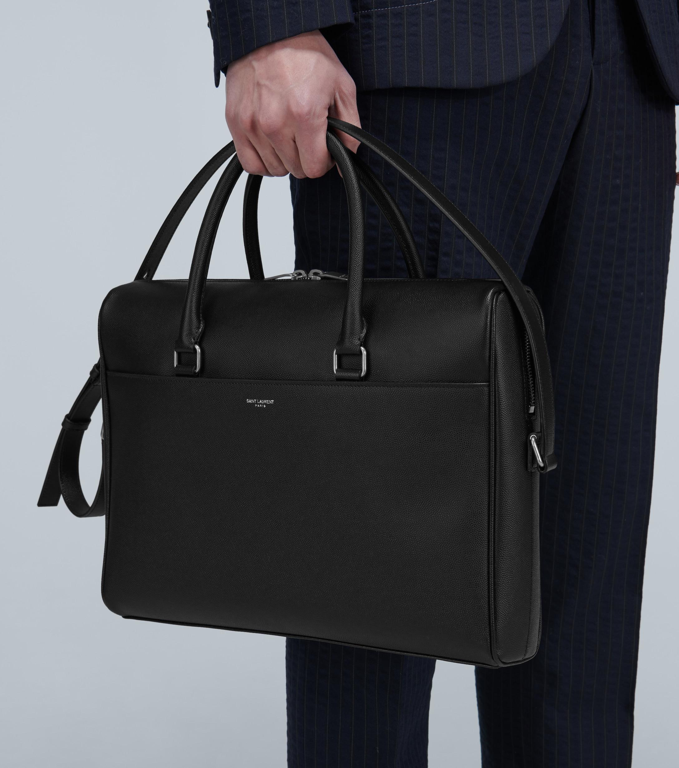 SaintLaurent_duffle briefcase in grain de poudre embossed leather thumbnail
