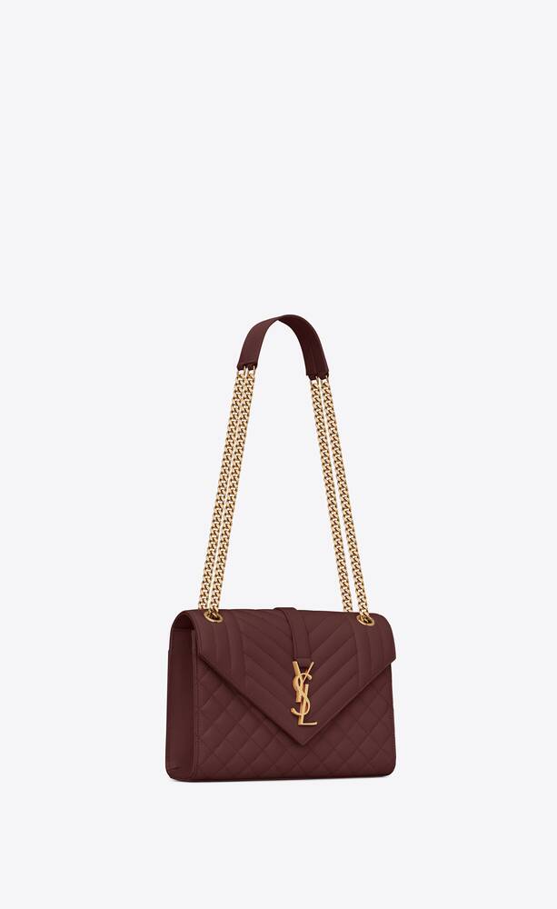 SaintLaurent_envelope medium bag in grain de poudre embossed leather