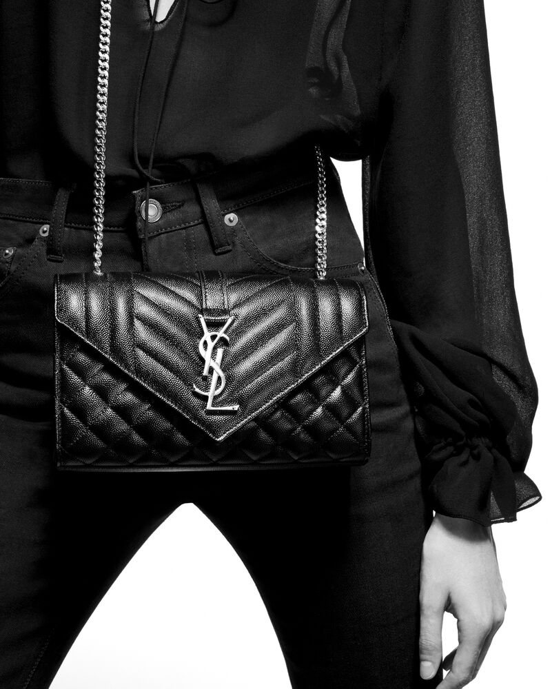 SaintLaurent_envelope medium bag in mix matelassé grain de poudre embossed leather thumbnail
