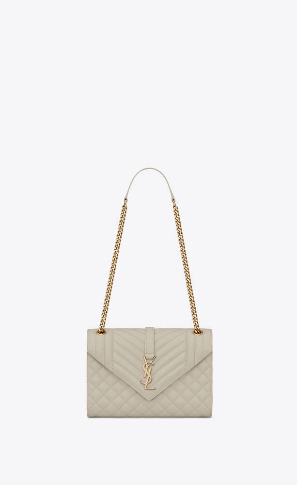 SaintLaurent_envelope medium bag in mix matelassé grain de poudre embossed leather