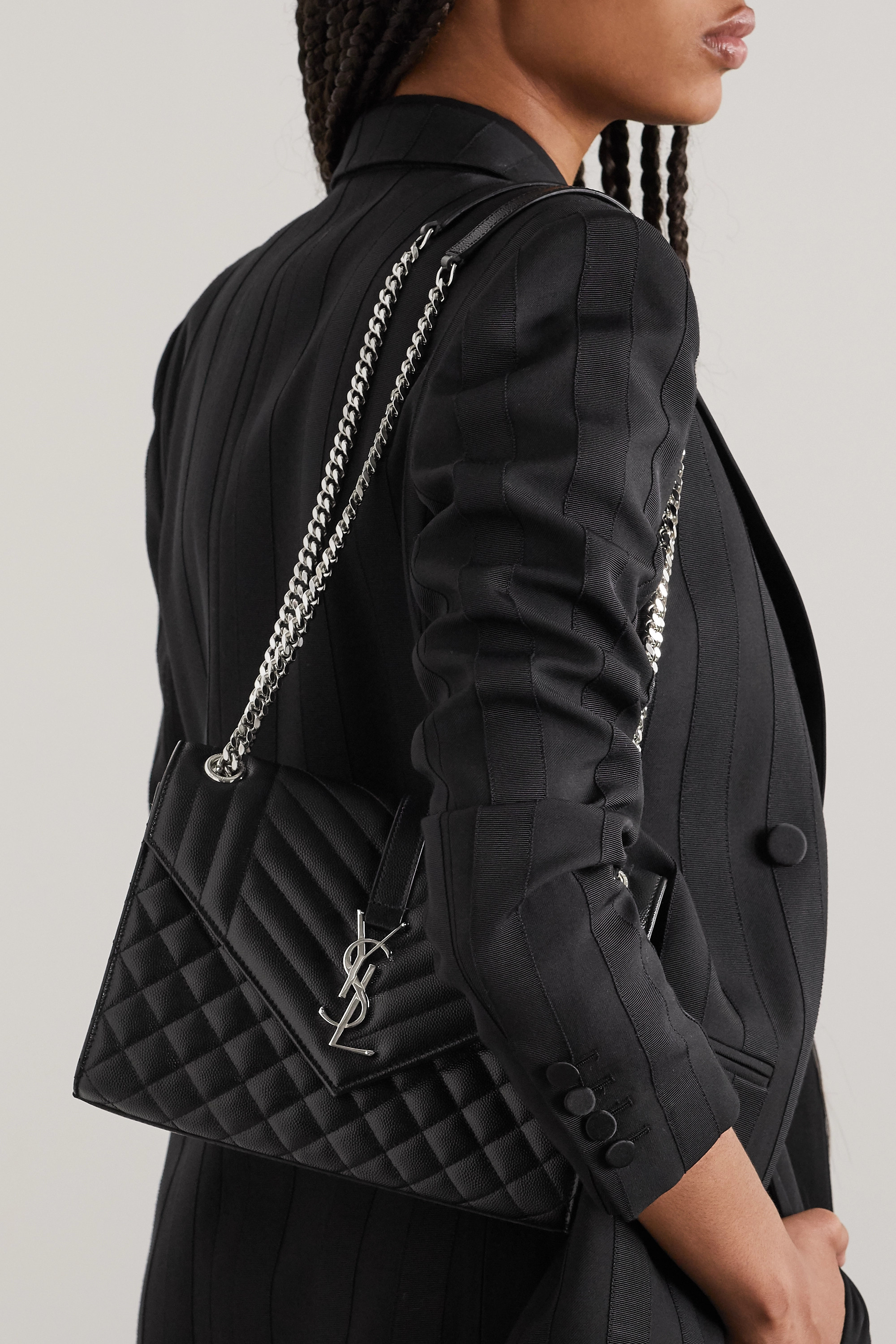 SaintLaurent_envelope medium bag in mix matelassé grain de poudre embossed leather thumbnail