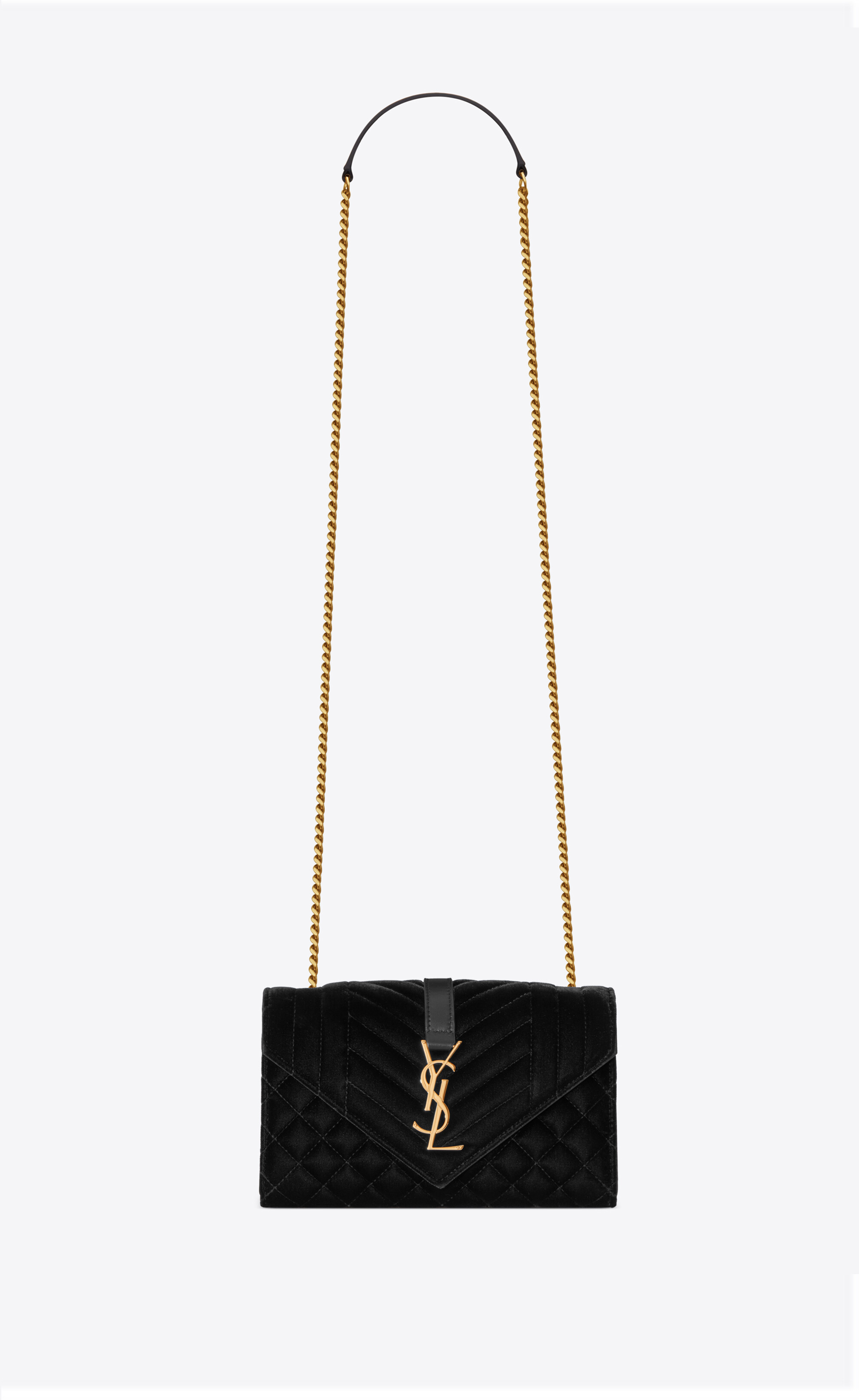 SaintLaurent_envelope small bag in mix matelassé velvet