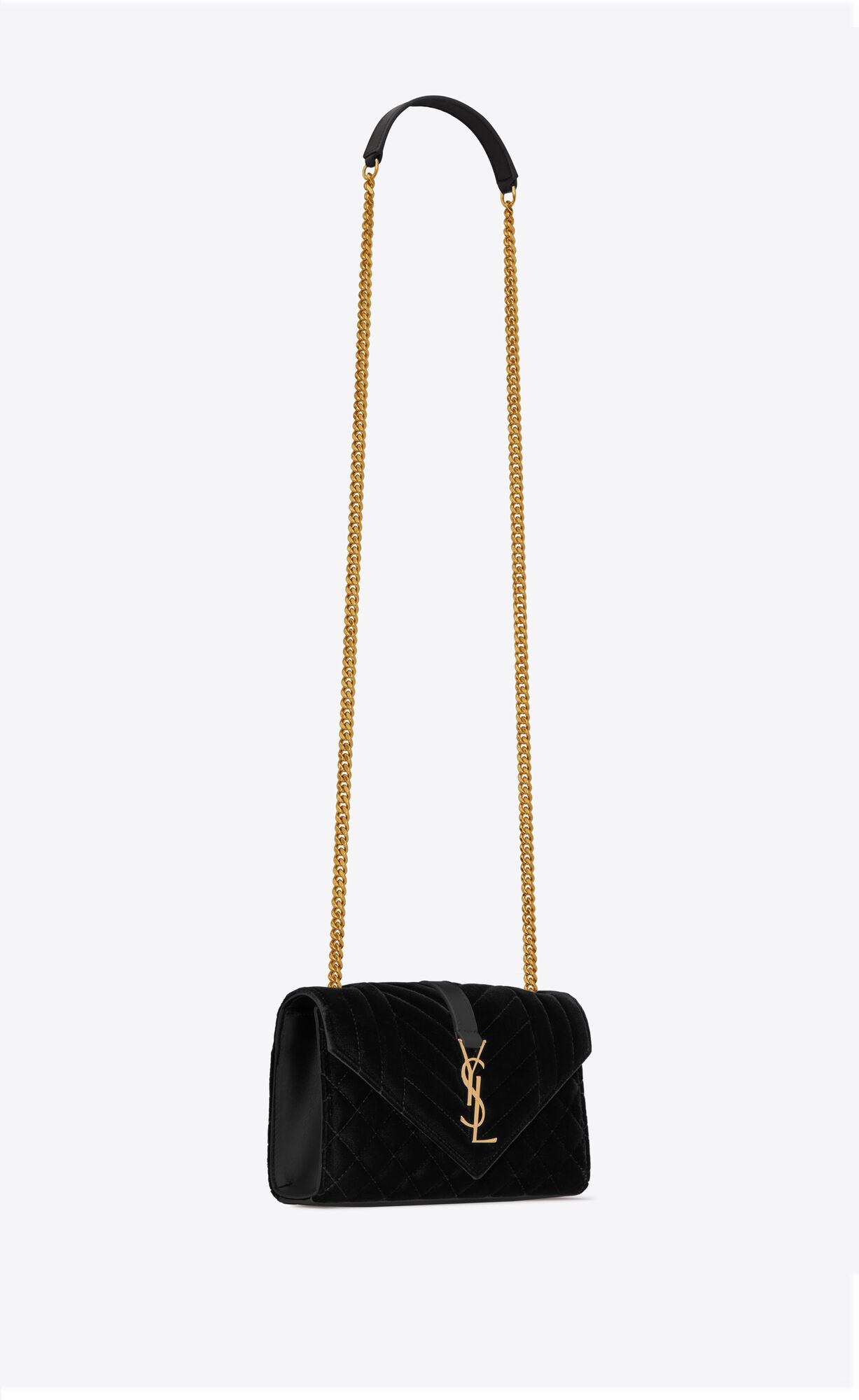 SaintLaurent_envelope small bag in mix matelassé velvet thumbnail