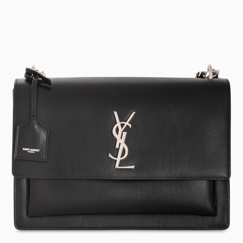 SaintLaurent_large sunset bag in black leather