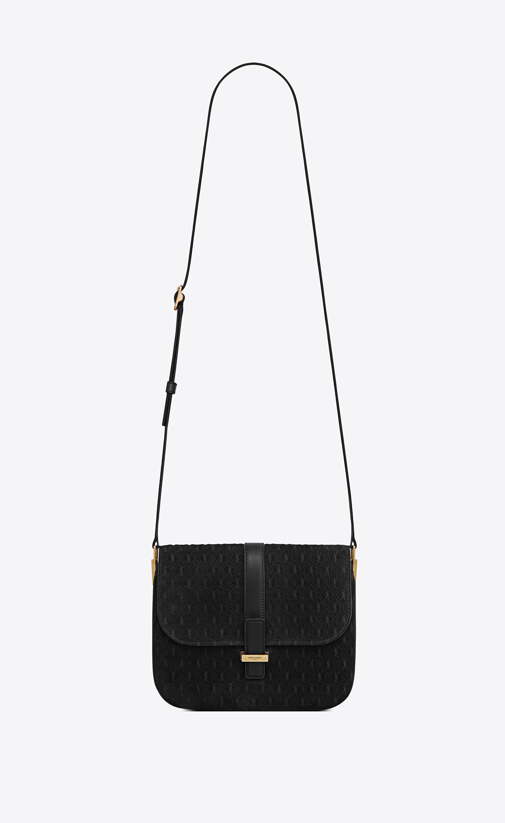 SaintLaurent_le monogramme all over small satchel in suede thumbnail