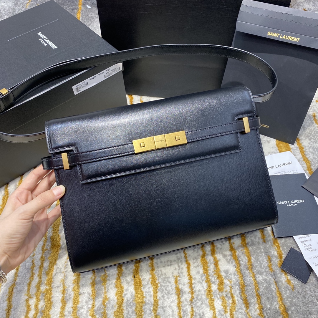 SaintLaurent_manhattan shoulder bag in smooth leather thumbnail