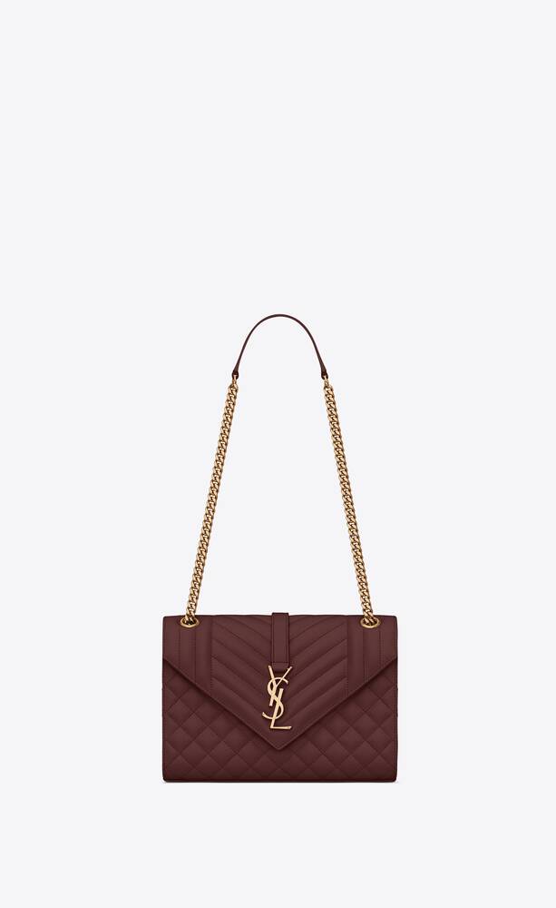 SaintLaurent_medium envelope bag in quilted and textured leather