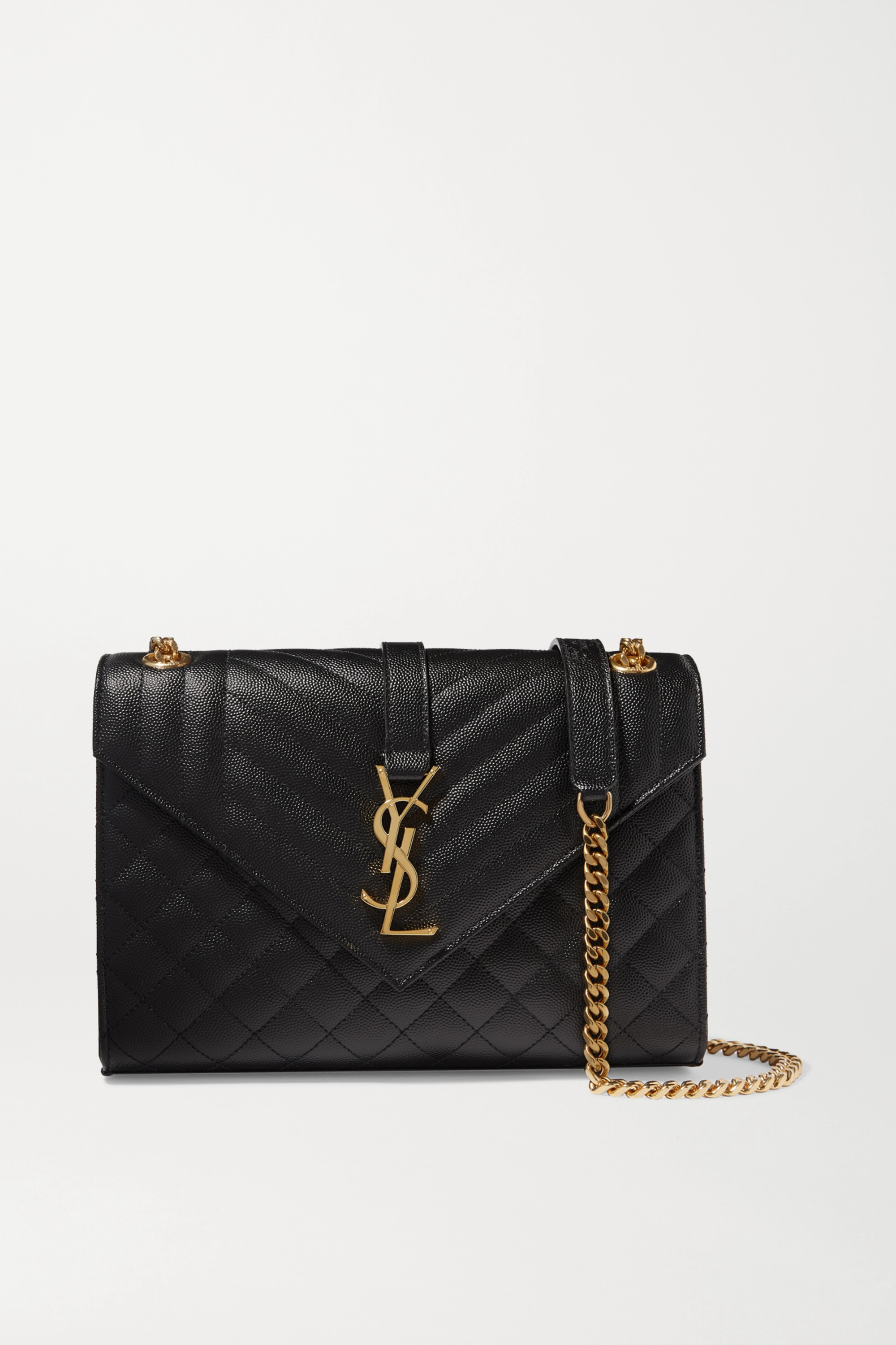 SaintLaurent_medium envelope bag in quilted and textured leather thumbnail