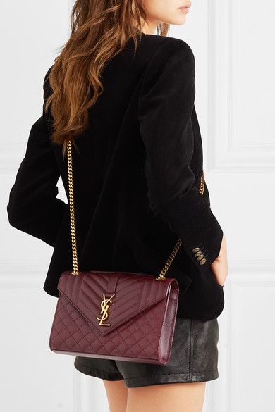 SaintLaurent_medium envelope bag in quilted and textured leather thumbnail